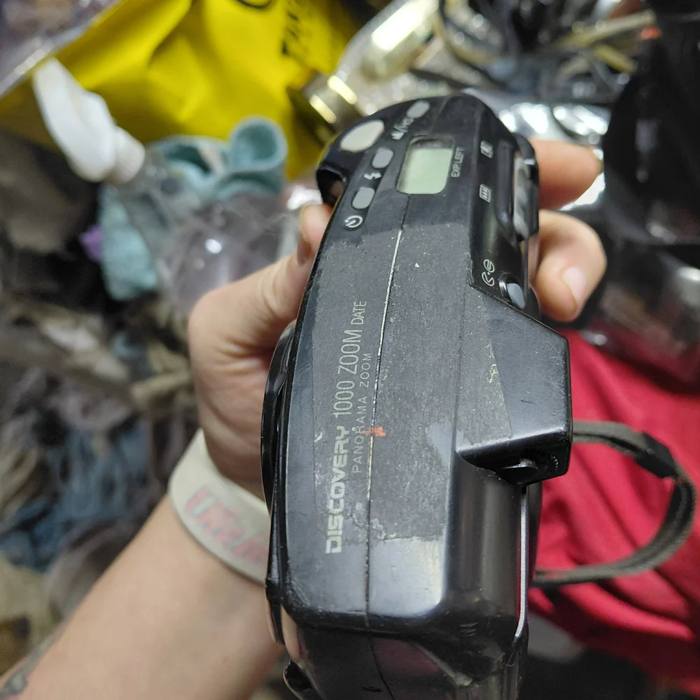 Fuji Discovery 1000 Zoom Date 35mm film camera. With Bag, Film, Film CleaninTool
